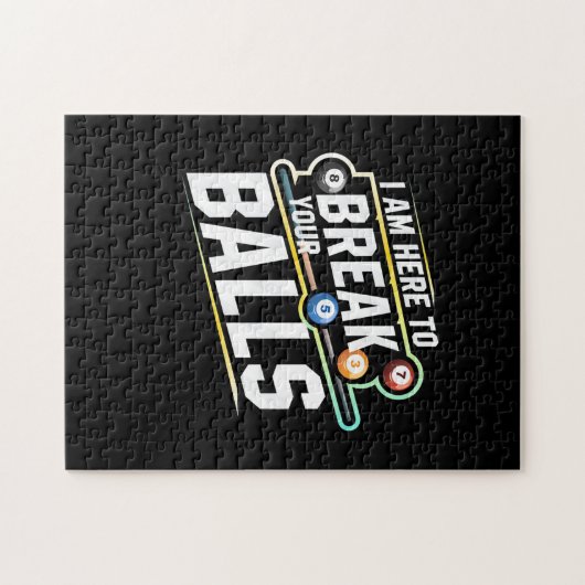 Billard Snooker ist hier, um Ihre Bälle zu durchbr Puzzle (Horizontal)