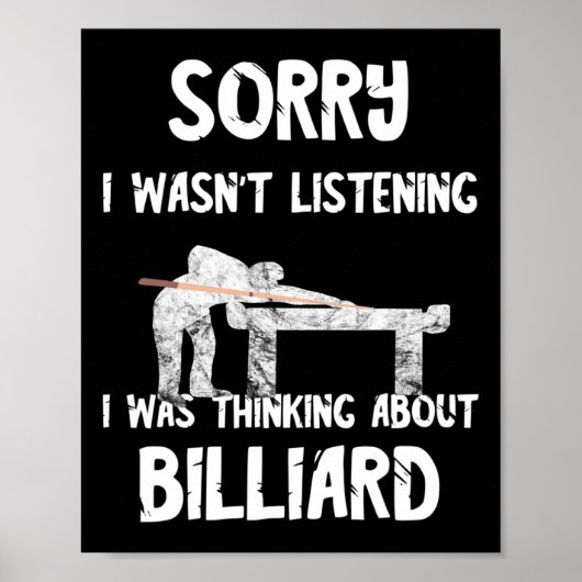 Billard Snooker Player 8 ll Billiard spielen Poster (Vorne)