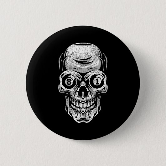 Billard Snooker Player Skull 8 und 9 Button (Vorderseite)
