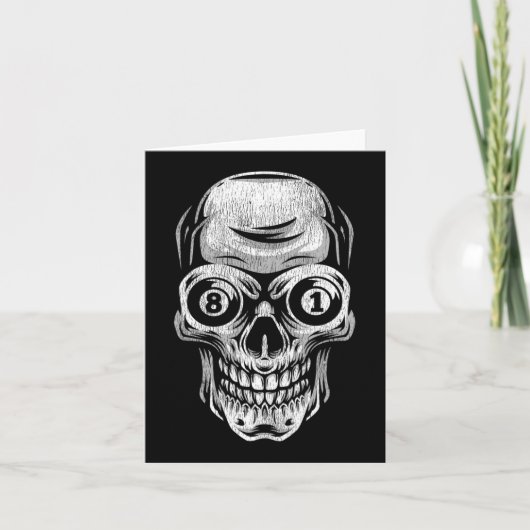 Billard Snooker Player Skull 8 und 9 Karte (Vorderseite)