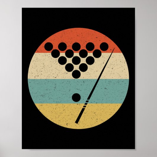 Billard Spieler - Vintage Retro Pool Snooker Tab Poster (Vorne)