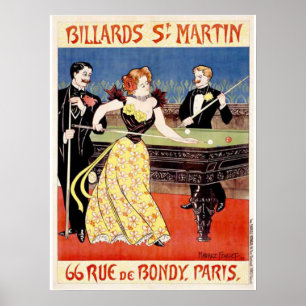 Billard St Martins, Paris Poster