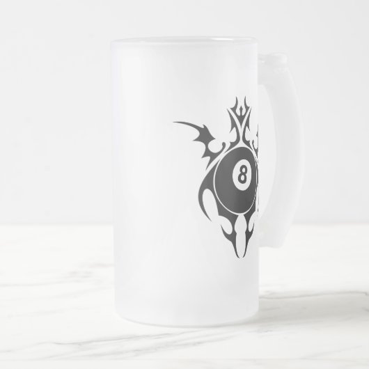 Billard. Stammes- Mattglas Bierglas (VorderseiteRechts)