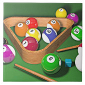 Billard, Ständer, buntes Design, Fliese (Vorderseite)