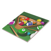 Billard, Ständer, buntes Design, Fliese (Seite)