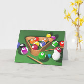 Billard, Ständer, buntes Design, Karte (Gelbe Blume)