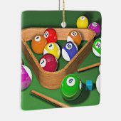 Billard, Ständer, buntes Design, Keramikornament (Rechts)