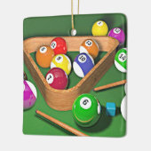 Billard, Ständer, buntes Design, Keramikornament (Links)