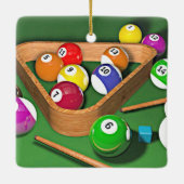 Billard, Ständer, buntes Design, Keramikornament (Rückseite)