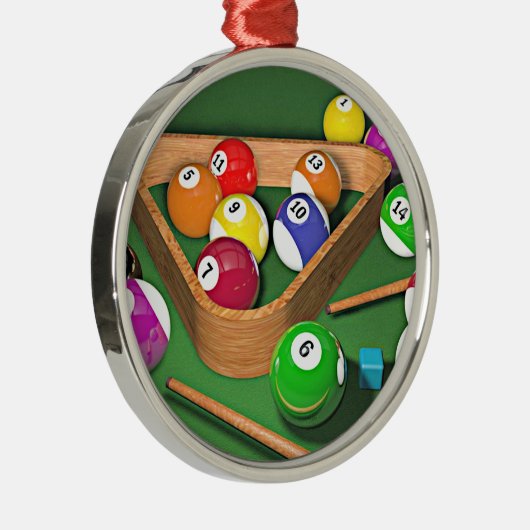 Billard, Ständer, buntes Design, Ornament Aus Metall (Rechts)