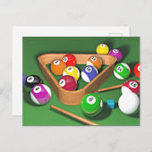 Billard, Ständer, buntes Design, Postkarte (Vorne/Hinten)