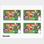 Billard, Ständer, buntes Design, Rechteckiger Aufkleber (Blatt)