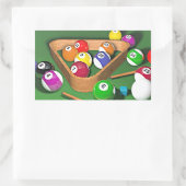 Billard, Ständer, buntes Design, Rechteckiger Aufkleber (Tasche)