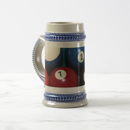 Billard Stein Bierglas (Vorderseite Links)