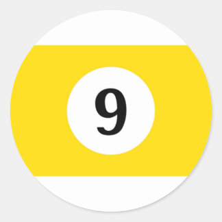 Billard Streifen Gelber Ball 9 Runder Aufkleber