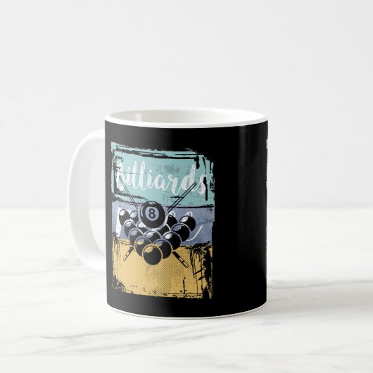 Billard-Tee - Vintage Retro Pool Kaffeetasse (Vorderseite Links)