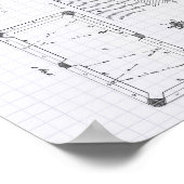 Billard Tischkissen 1856 Patentkunst - Lined Poster (Ecke)