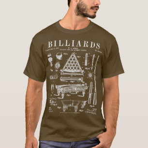 Billard Tischpool Cue Ball Vintag Patent Drawi T-Shirt