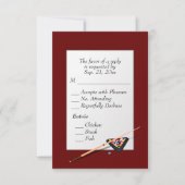 Billard UAWG mit Entree Choice Deep Red RSVP Karte (Vorderseite)