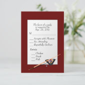 Billard UAWG mit Entree Choice Deep Red RSVP Karte (Stehend Vorderseite)