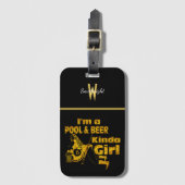 Billard und Bier-Angebot mit Retro Vibe Gepäckanhänger (Vorderseite Vertikal)