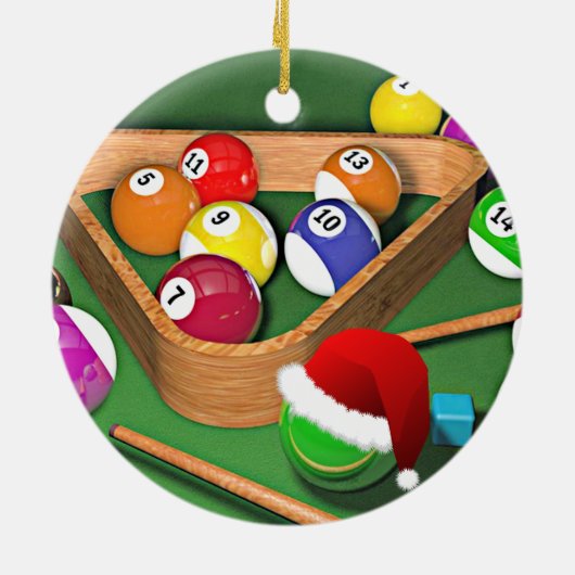 Billard-Urlaubsplanung Keramik Ornament (Hinten)