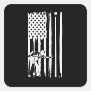 Billard USA-Flaggen-Stichwort trägt Billard-Pool Quadratischer Aufkleber
