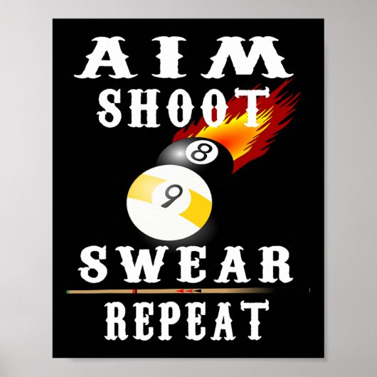 Billard Vintag Retro Pool Poster (Vorne)