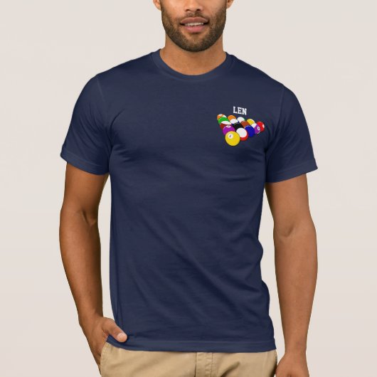 Billard-Vorlage Poloshirt, bereit zur Anpassung T-Shirt (Vorderseite)