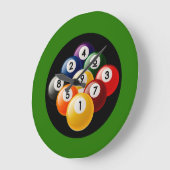 Billard Wall Clock Große Wanduhr (Winkel)