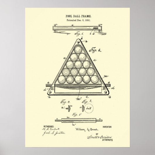 Billard Wanddekoration Print #3 Poster (Vorne)