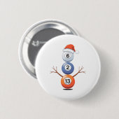 Billard Weihnachtsschneemann mit Billardtisch Button (Vorne & Hinten)
