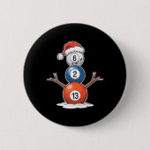 Billard Weihnachtsschneemann mit Billardtisch Button (Vorderseite)