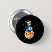 Billard Weihnachtsschneemann mit Billardtisch Button (Vorne & Hinten)