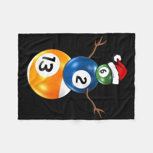 Billard Weihnachtsschneemann mit Billardtisch Fleecedecke (Vorderseite (Horizontal))