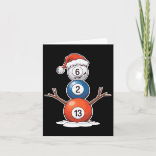 Billard Weihnachtsschneemann mit Billardtisch Karte