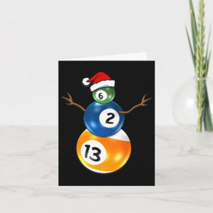 Billard Weihnachtsschneemann mit Billardtisch Karte