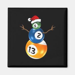 Billard Weihnachtsschneemann mit Billardtisch Magnet