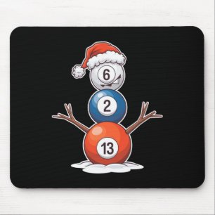 Billard Weihnachtsschneemann mit Billardtisch Mousepad