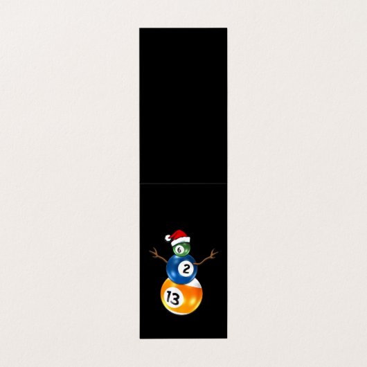 Billard Weihnachtsschneemann mit Swimmingpool-Tafe Visitenkarten (Außenseite Aufgefaltet)