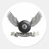 Billard wings A Runder Aufkleber (Vorderseite)
