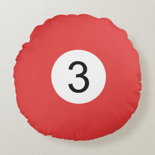 Billardball #3 rundes kissen