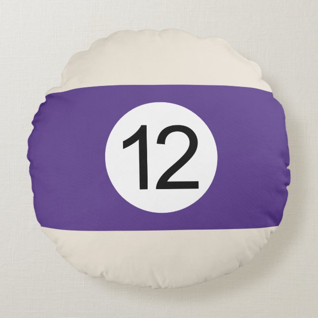Billardball-Rundkissen #12 Rundes Kissen (Vorderseite)