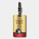 Billardball und Cue Eleganalize Gepäckanhänger (Vorderseite vertikal)