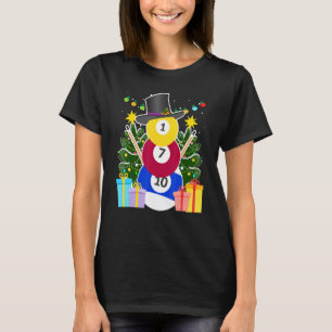 Billardbälle Billard Snowman Billiard Billia T-Shirt