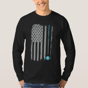 Billardbillard 8 Ball US-amerikanische Flagge T-Shirt