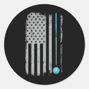 Billardbillard 8 Ball Vintage US-amerikanische F Runder Aufkleber