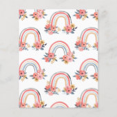 Billarddusche Rainbow Floral Baby Einladung (Rückseite)