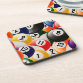 Billardkugel-Collage Getränkeuntersetzer (Linke Seite)