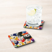 Billardkugel-Collage Getränkeuntersetzer (Rechte Seite)